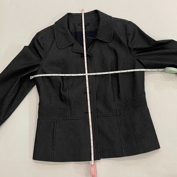 Semantiks Denim Look Dark Rinse 3/4 Sleeve Blazer / Jacket Cropped / Size 10 - Picture 10 of 14